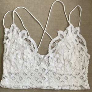 Free People Bralette Lace White L